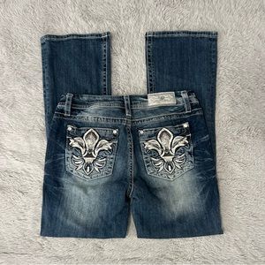 Bedazzled Low Rise Flare Jeans Miss Me Size 29